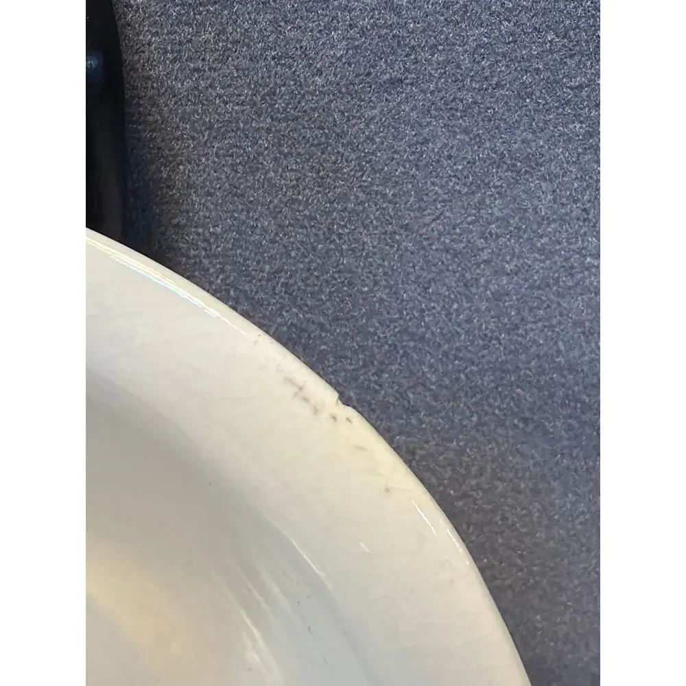 Vtg Art Pottery Dish Off White Glaze Dish Crazing Made In California USA